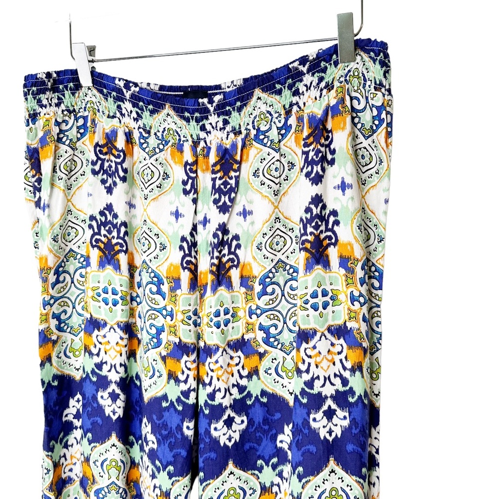 Saks Fifth Avenue Wide Leg Blue Flowy Palazzo Pants XL - Picture 2 of 5